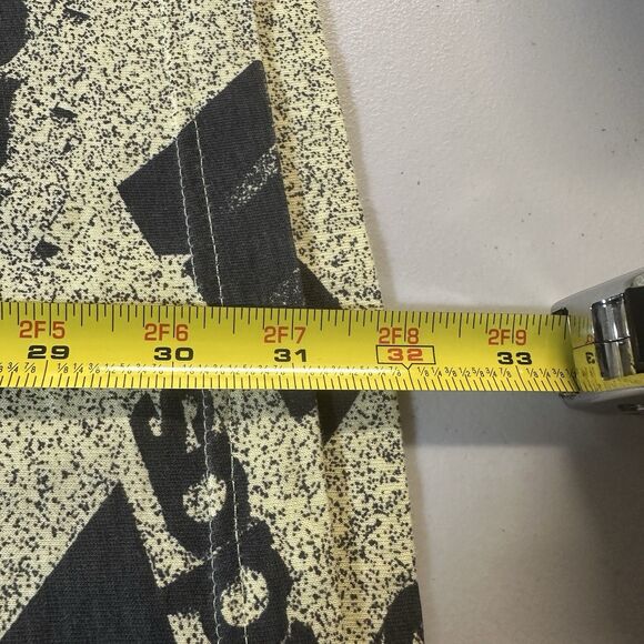 Adidas T-Shirt Men's 2XL Yellow Black All-Over Print Crew Short Sleeve Pullover - Picture 6 of 10